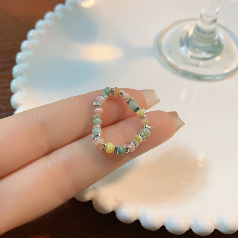 Fashion A Colorful Ring Broken Silver Colorful Beaded Ring
