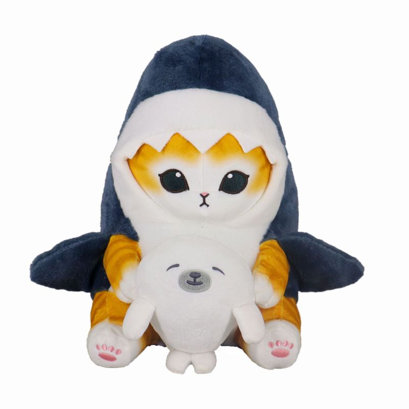 Fashion Shark Cat Hugs Sea Lion 20cm Plush Shark Cat Toy Doll