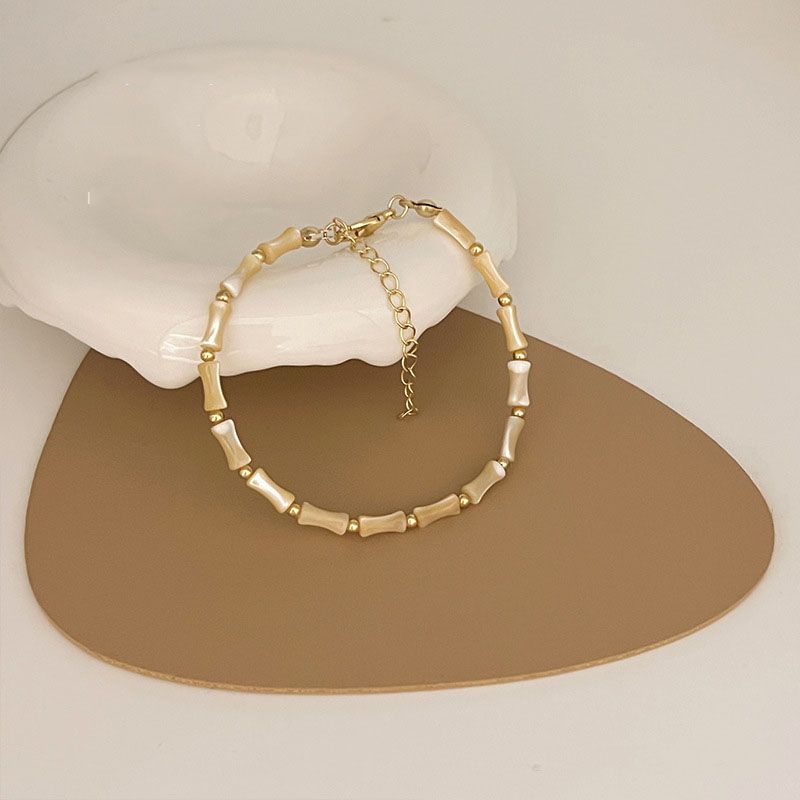Fashion Gold Bamboo Beaded Bracelet