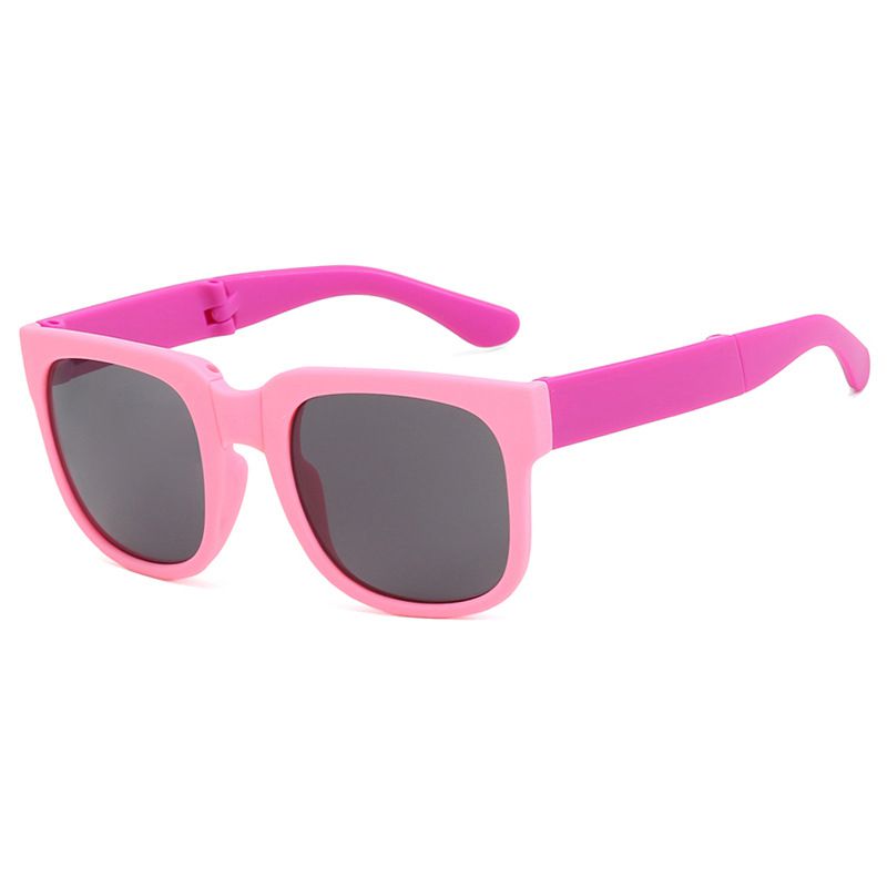 Fashion Pink Pc Large Frame Foldable Children's Sunglasses
