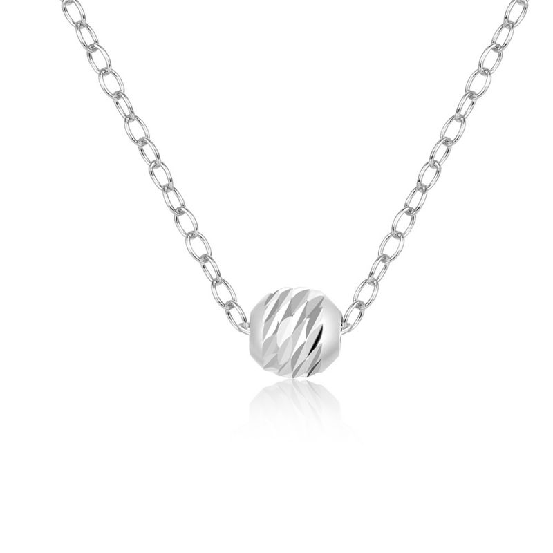 Fashion White Gold Metal Geometric Ball Necklace