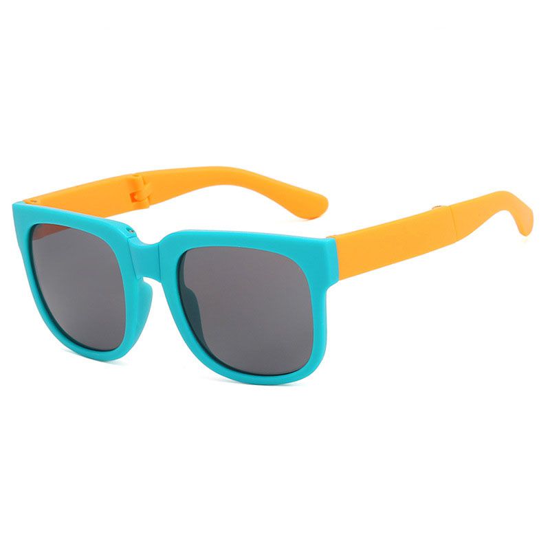 Fashion Green Pc Square Large Frame Children's Sunglasses