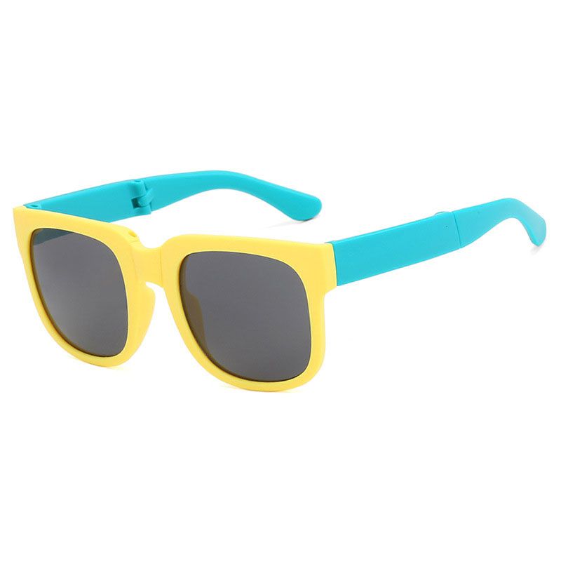 Fashion Yellow Pc Square Large Frame Children's Sunglasses