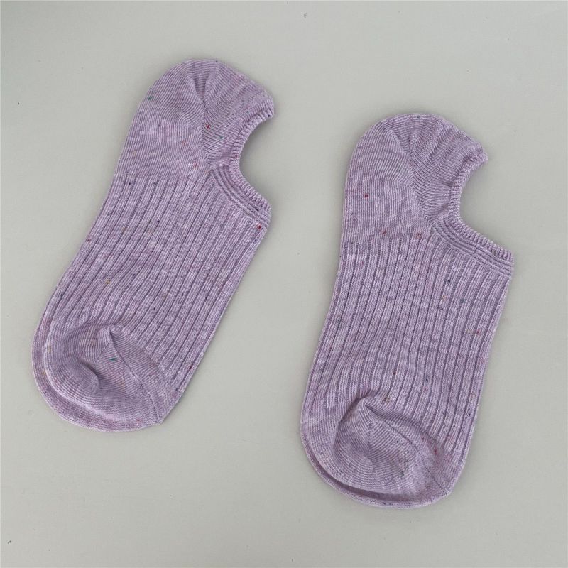 Fashion 1 Pair Of Wind Chimes Purple Cotton Point Yarn Shallow Boat Socks