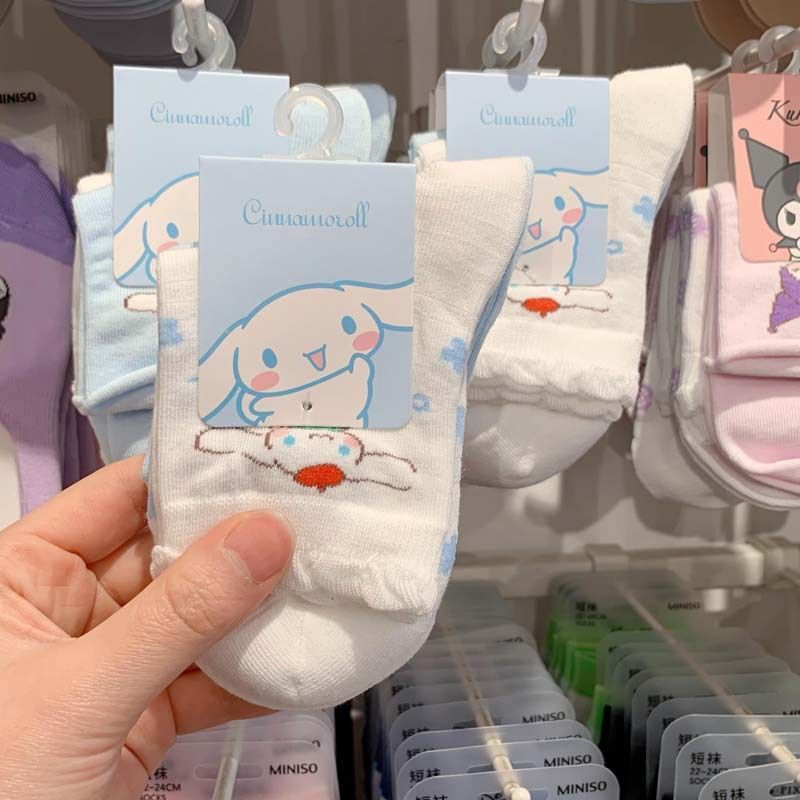 Fashion Lace Cinnamon Dog (you Can Send A Sock Card Or Opp Bag) Cotton Printed Mid-calf Socks