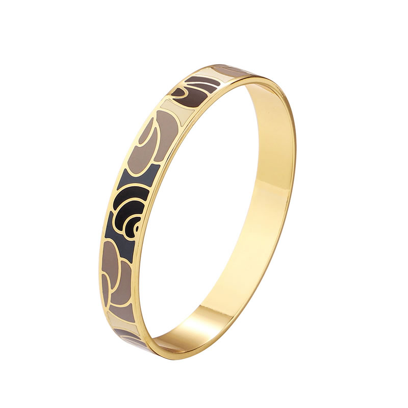 Fashion 12# Copper Gold-plated Printed Bracelet