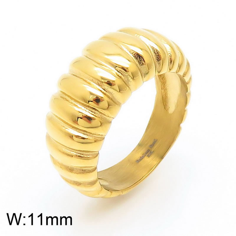 Fashion Gold Titanium Steel Thread Men's Ring