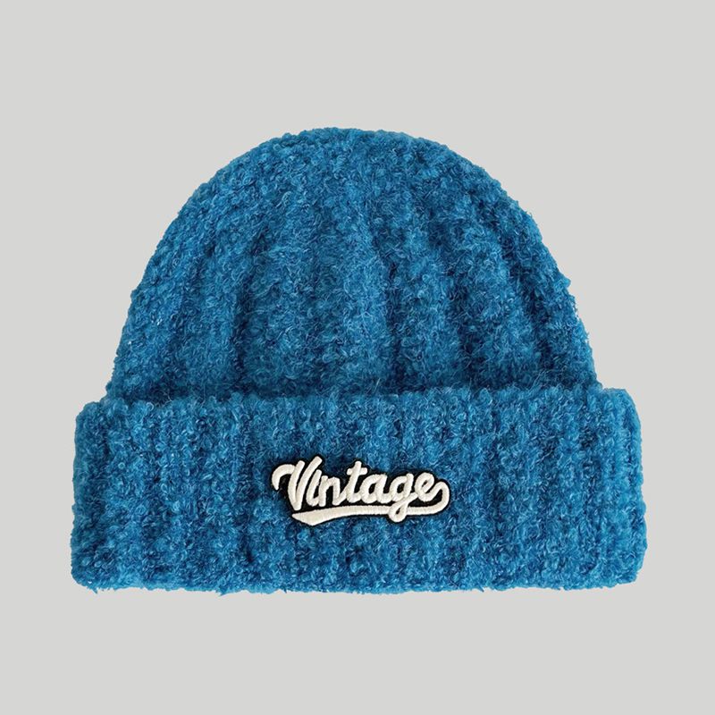 Fashion Blue Letter Embroidered Beanie