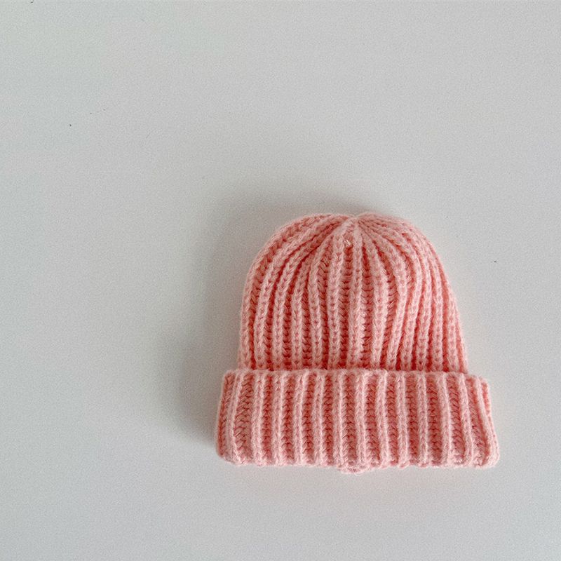 Fashion Pink Acrylic Knitted Children's Beanie