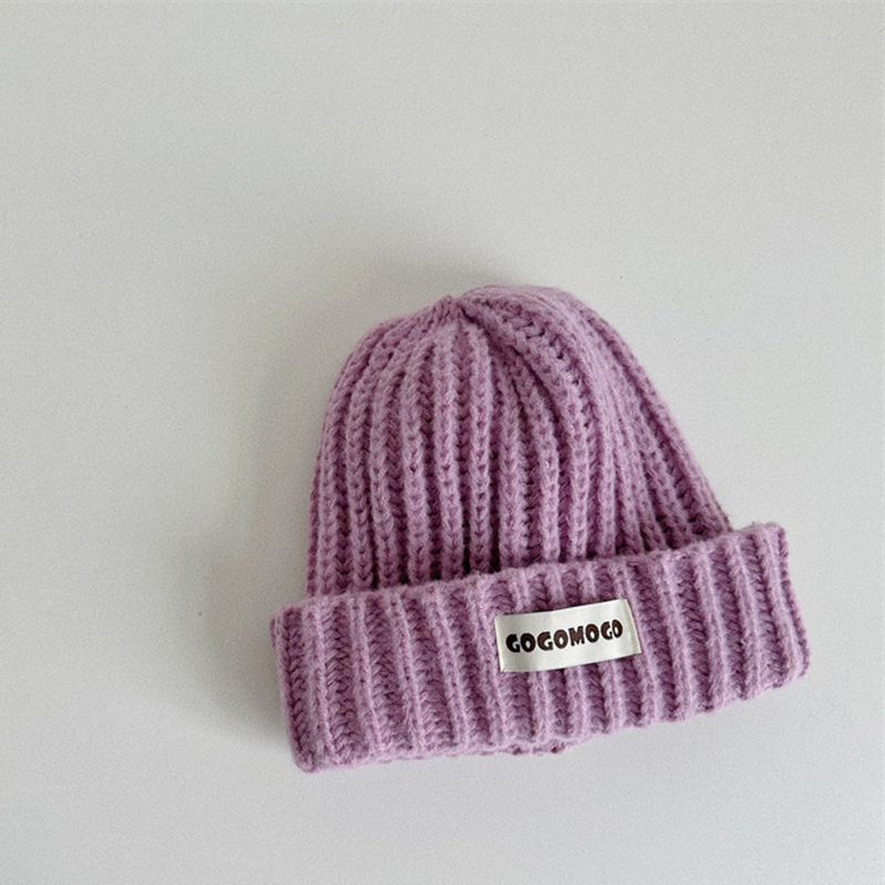 Fashion Purple Acrylic Knitted Patch Children's Beanie