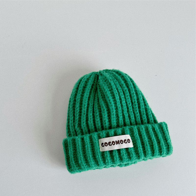 Fashion Green Acrylic Knitted Patch Children's Beanie