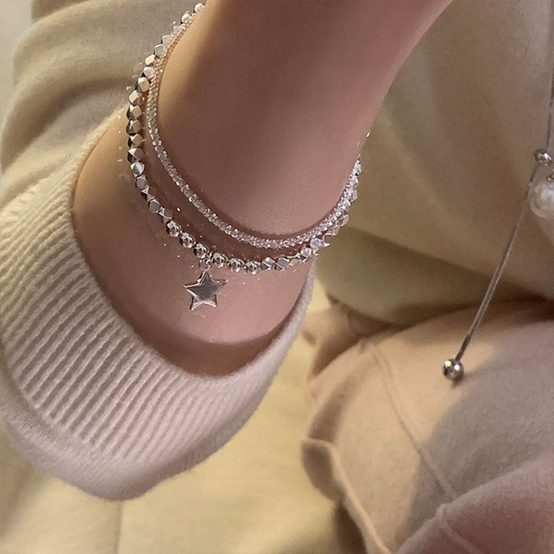 Fashion 7# Alloy Diamond Geometric Chain Star Bracelet Set