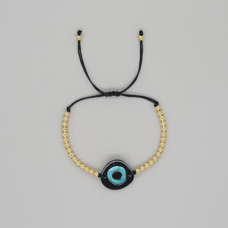 Fashion Black Copper Beads Eye Bracelet
