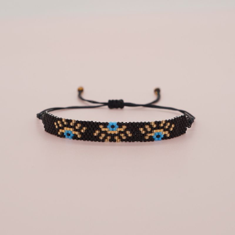 Fashion Black Rice Beads Braided Eye Bracelet