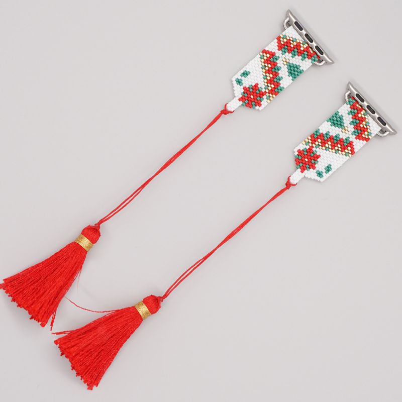 Fashion G Rice Beads Woven Christmas Tree Tassel Watch Strap
