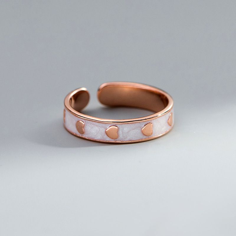 Fashion Rose Gold Copper Love Open Ring
