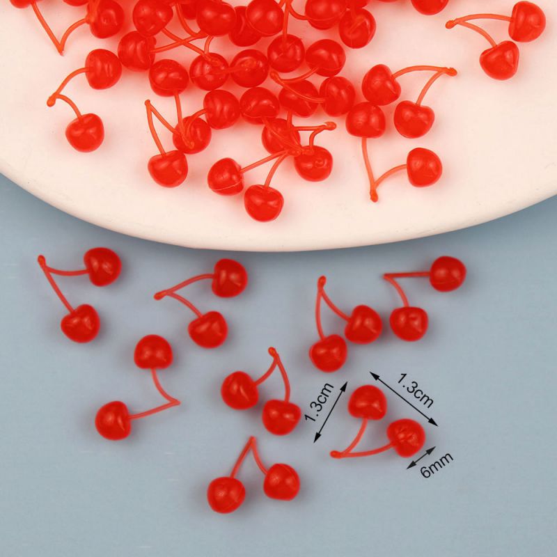 Fashion Double Branch Cherry Pvc Three-dimensional Simulation Cherry Material Accessories