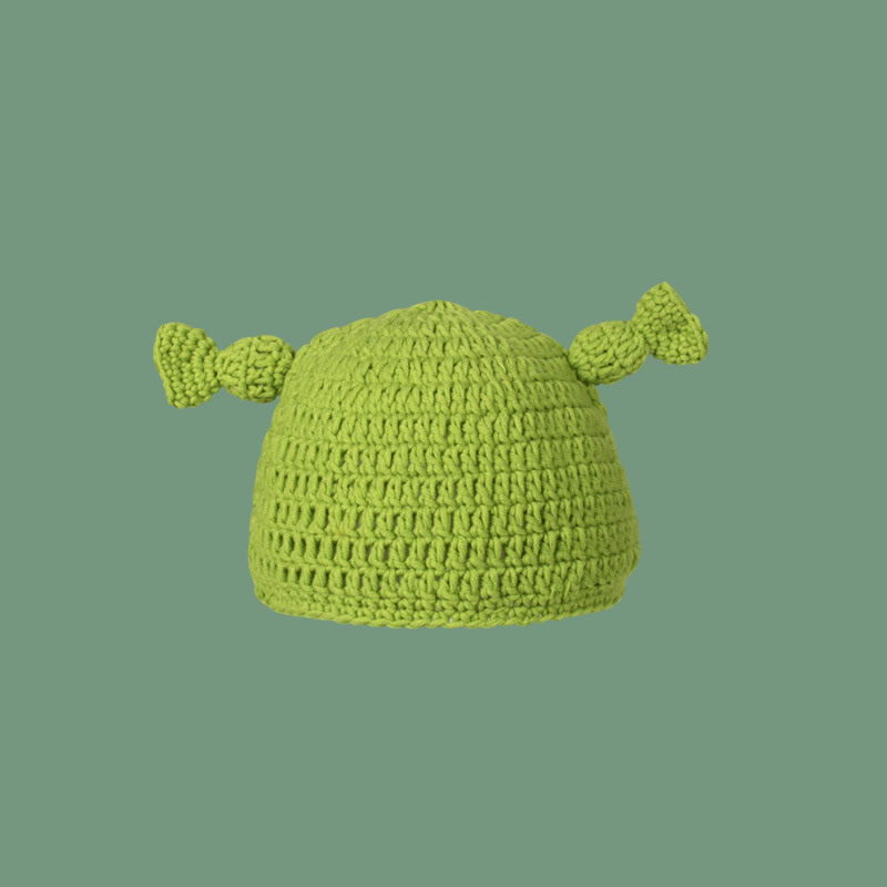 Fashion Children's Green Hat-monster Ears Cartoon Knitted Monster Children's Beanie Hat