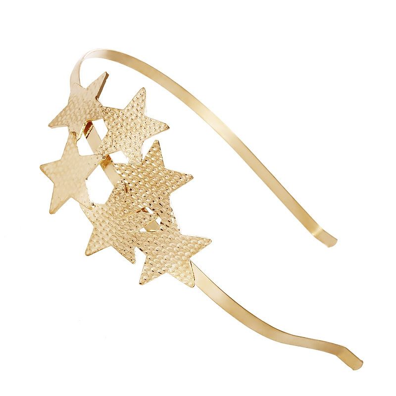 Fashion 18# Alloy Diamond-encrusted Five-pointed Star Headband