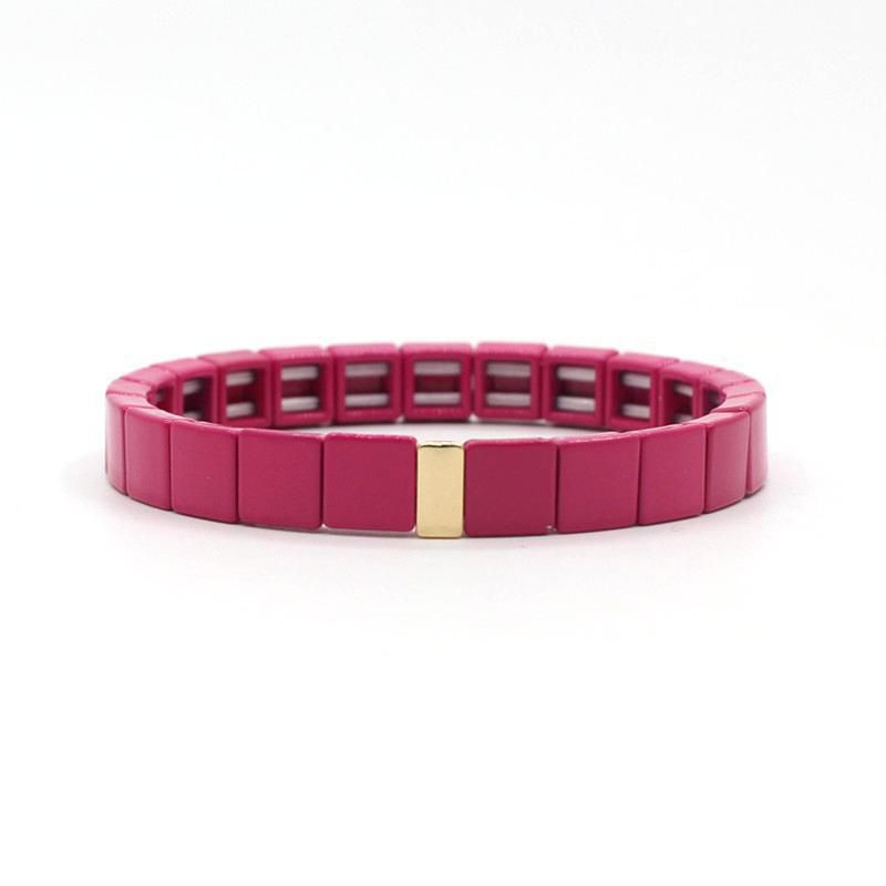Fashion 2# Alloy Geometric Square Beaded Bracelet