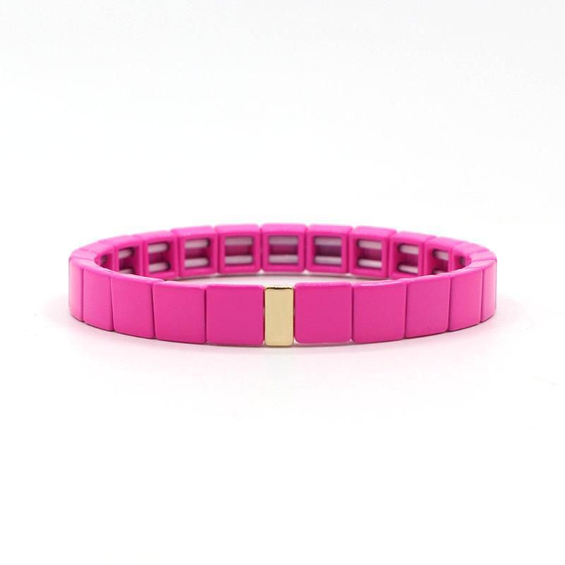 Fashion 4# Alloy Geometric Square Beaded Bracelet