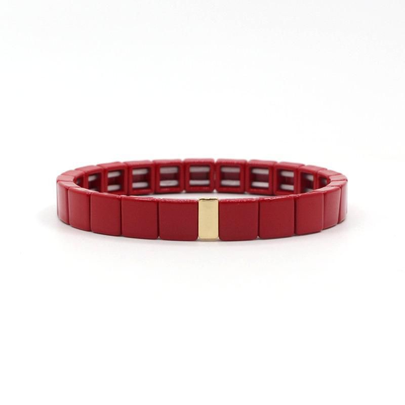 Fashion 9# Alloy Geometric Square Beaded Bracelet
