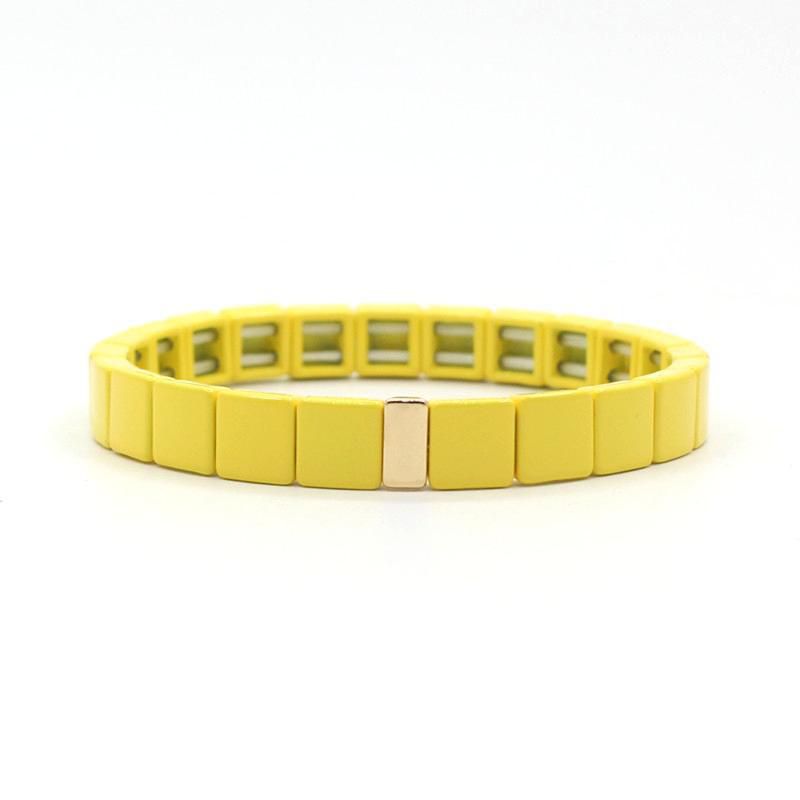 Fashion 12# Alloy Geometric Square Beaded Bracelet