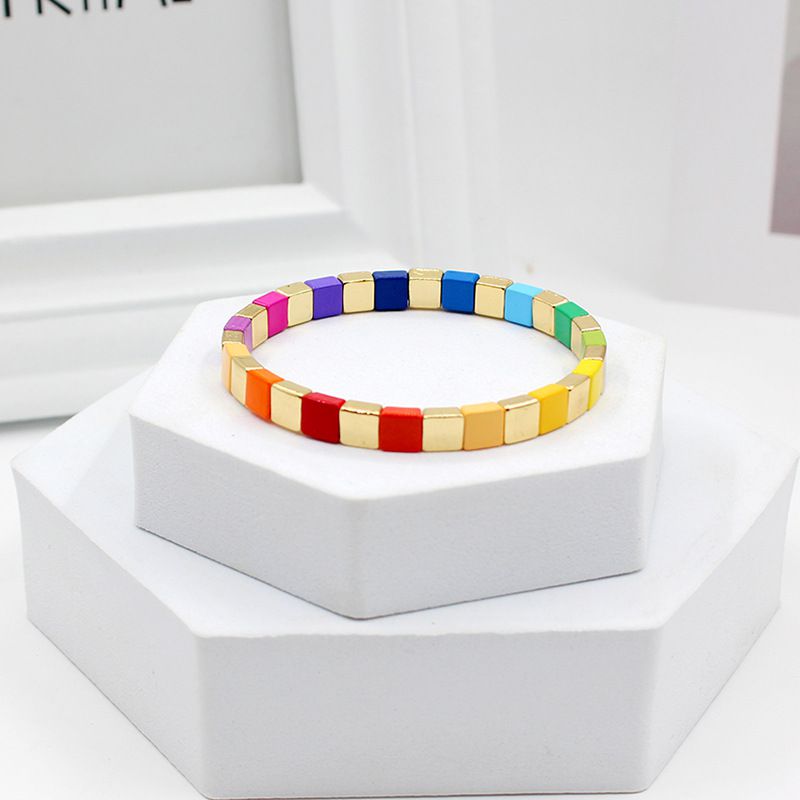 Fashion Color 5 Alloy Paint Geometric Bracelet