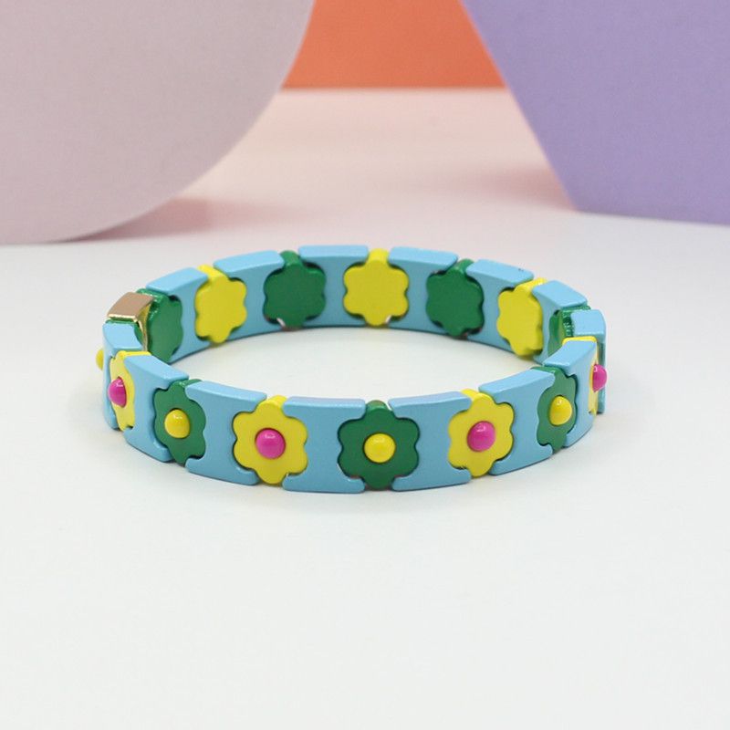 Fashion Style 9 Alloy Paint Geometric Flower Bracelet