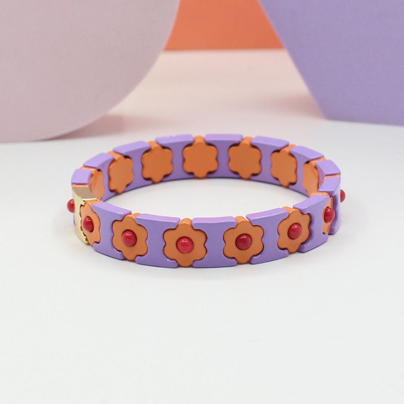 Fashion Style 10 Alloy Paint Geometric Flower Bracelet