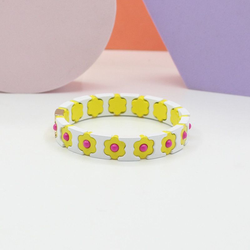 Fashion Style 23 Alloy Paint Geometric Flower Bracelet