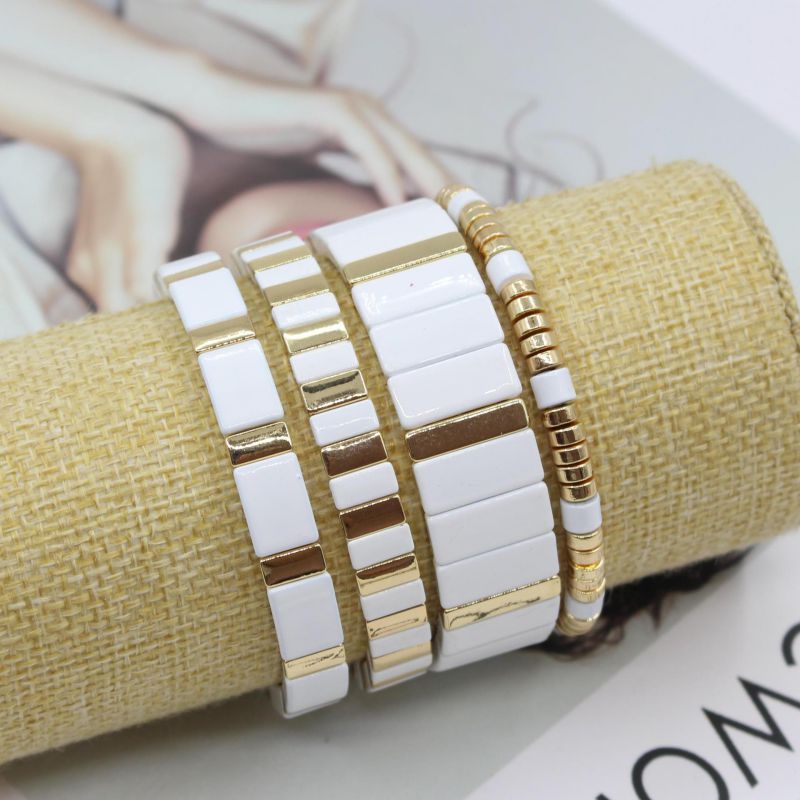 Fashion Suit Alloy Paint Geometric Bracelet Set