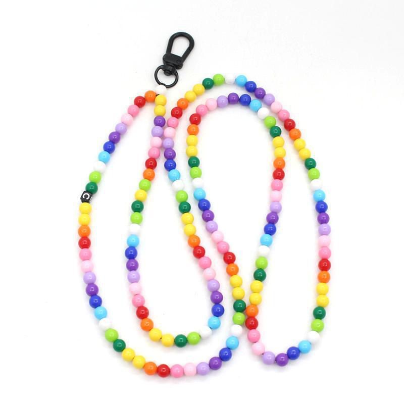 Fashion Color Acrylic Colorful Ball Beads Mobile Phone Chain