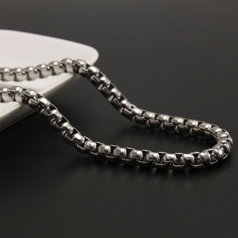 Fashion 6mm*70cm Stainless Steel Geometric Chain Necklace