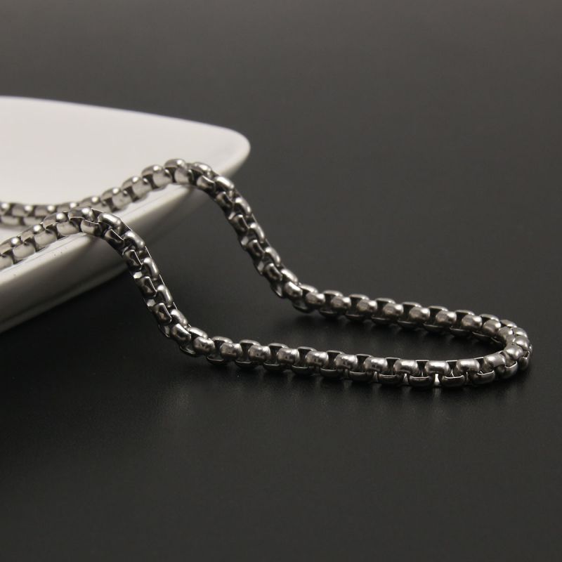 Fashion 4mm*45cm Stainless Steel Geometric Chain Necklace