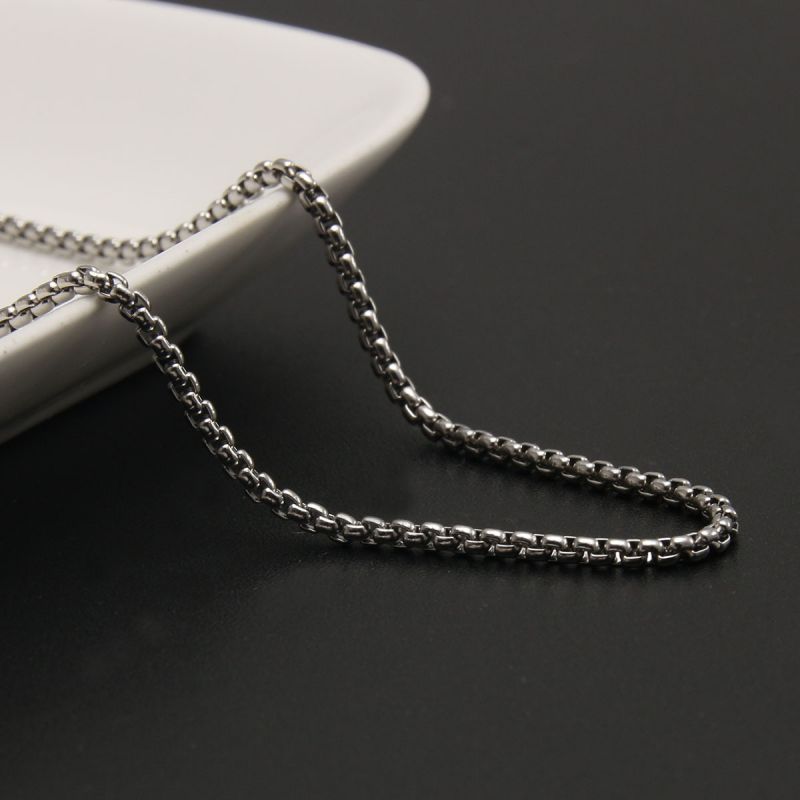 Fashion 2.5mm*55cm Stainless Steel Geometric Chain Necklace