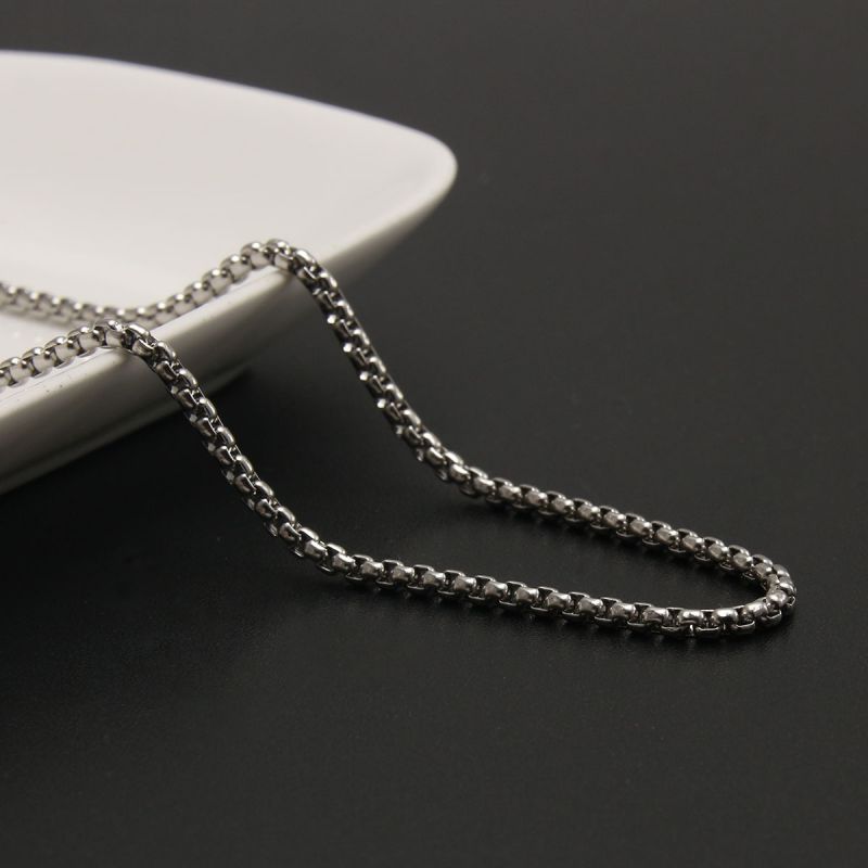 Fashion 2mm*60cm Stainless Steel Geometric Chain Necklace