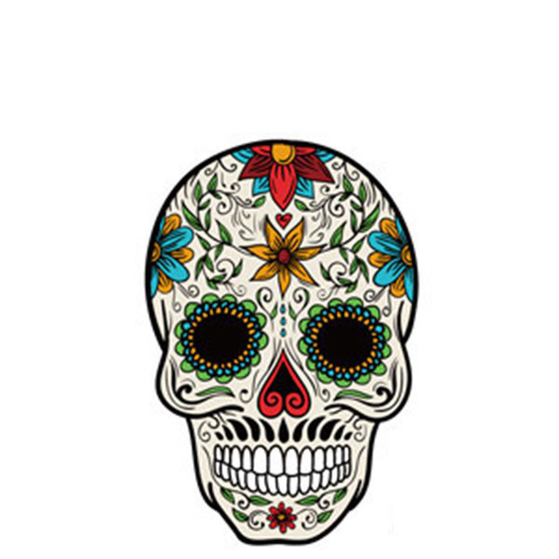 Fashion 2# Color Printed Skull Tattoo Face Sticker