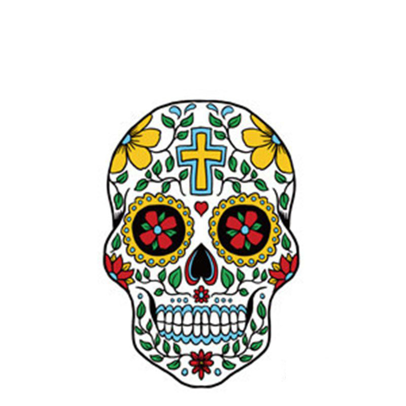 Fashion 4# Color Printed Skull Tattoo Face Sticker
