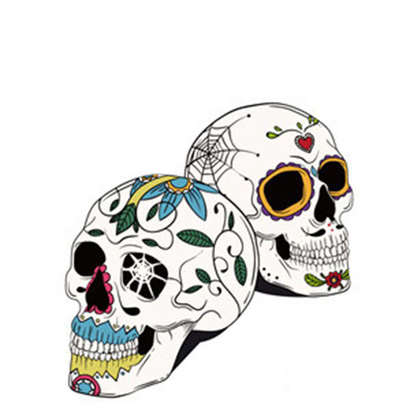 Fashion 6# Color Printed Skull Tattoo Face Sticker