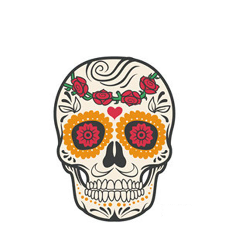 Fashion 10# Color Printed Skull Tattoo Face Sticker