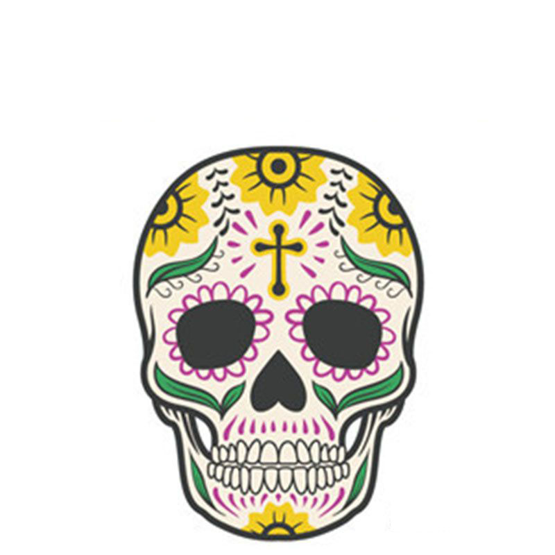 Fashion 12# Color Printed Skull Tattoo Face Sticker