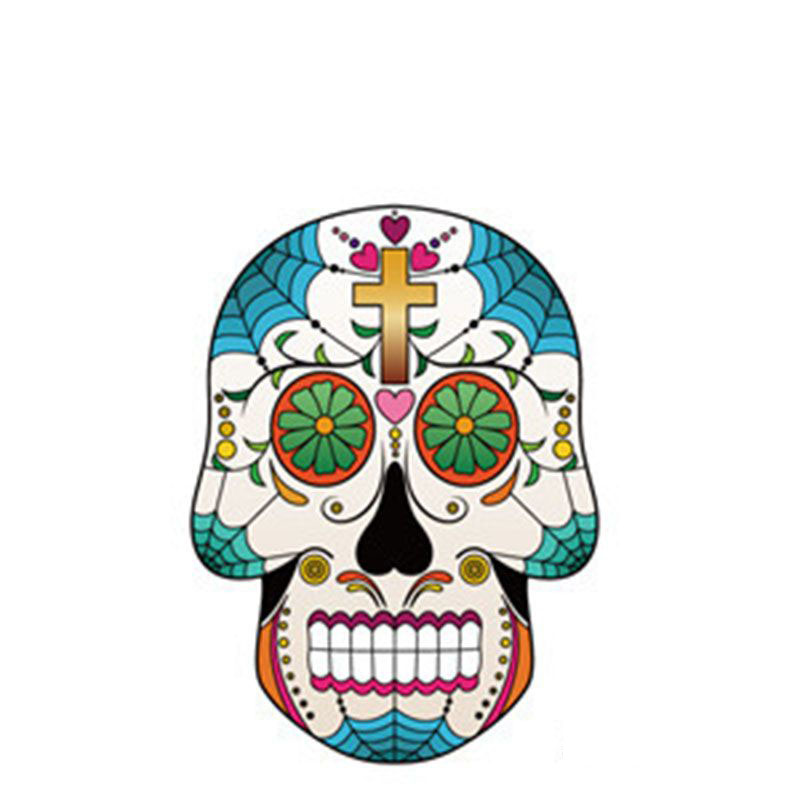 Fashion 20# Color Printed Skull Tattoo Face Sticker
