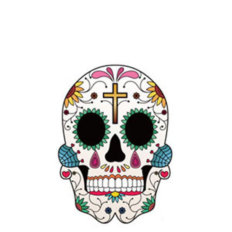 Fashion Twenty One# Color Printed Skull Tattoo Face Sticker