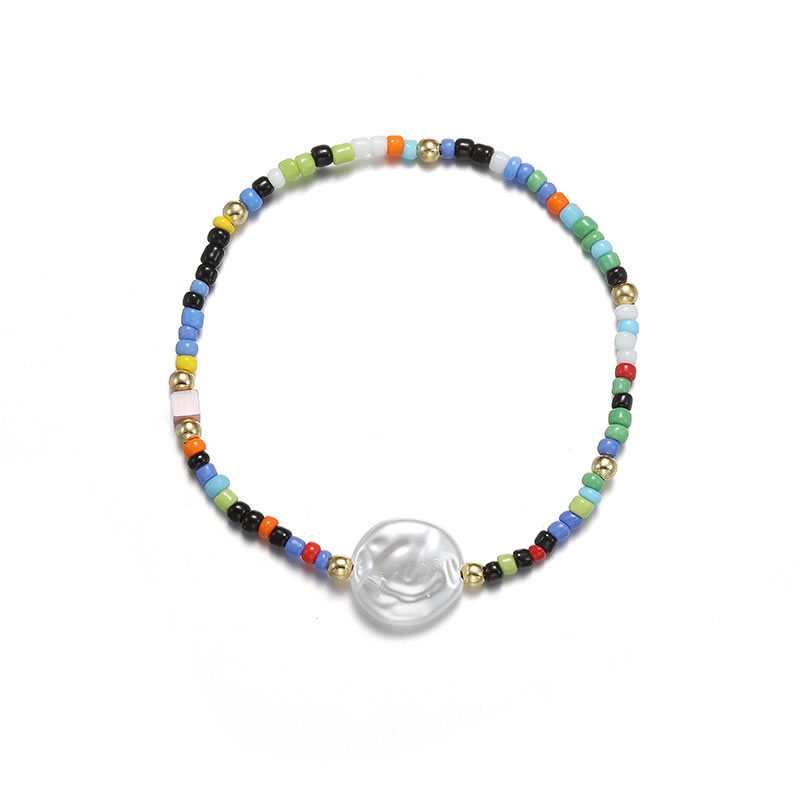 Fashion C Colorful Rice Beads Shaped Pearl Bracelet