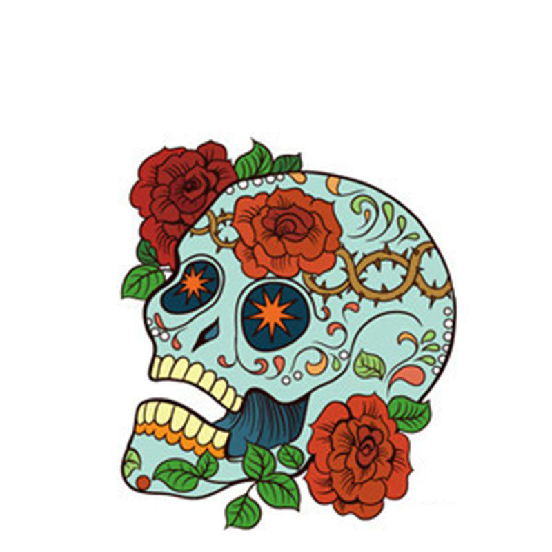 Fashion 27# Color Printed Skull Tattoo Face Sticker
