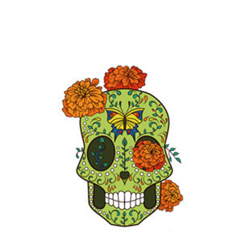 Fashion 29# Color Printed Skull Tattoo Face Sticker