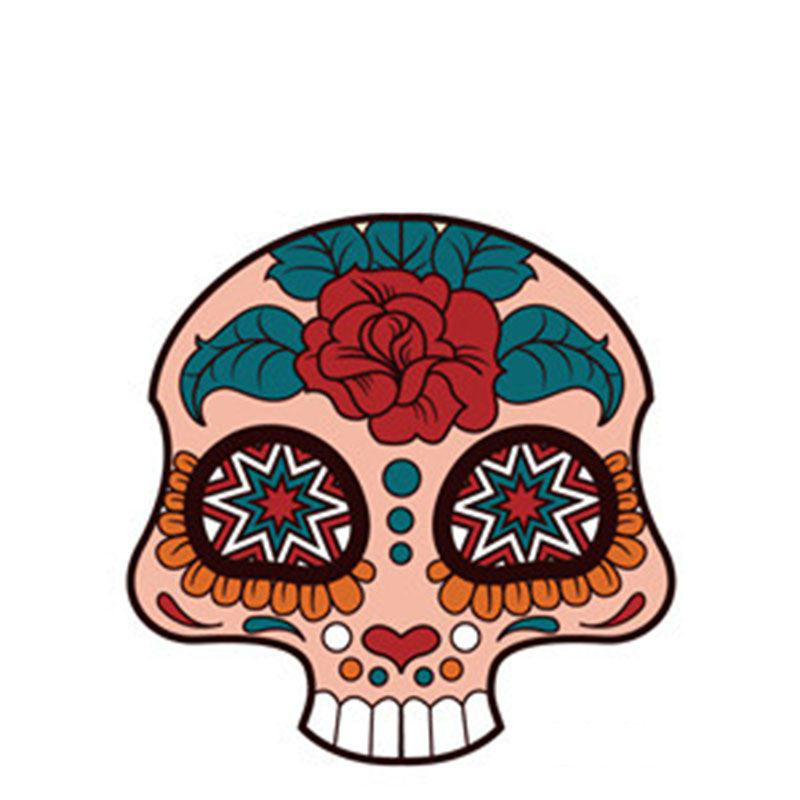 Fashion 39# Color Printed Skull Tattoo Face Sticker