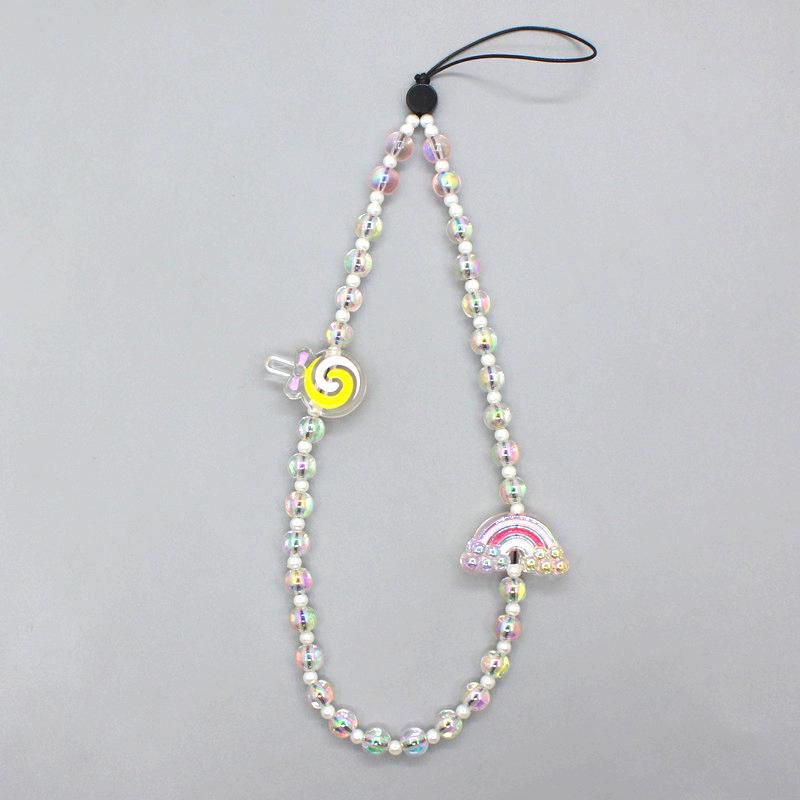 Fashion Cloud Lollipop Geometric Beaded Lollipop Rainbow Phone Chain