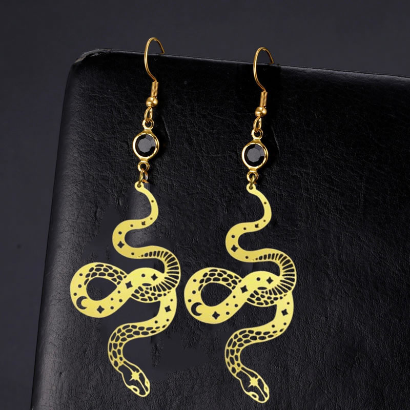 Fashion Gold Alloy Snake Earrings